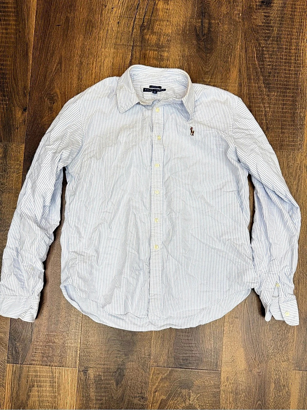 Ralph Lauren Classic Fit Striped Oxford Shirt Blue & White Waist 16